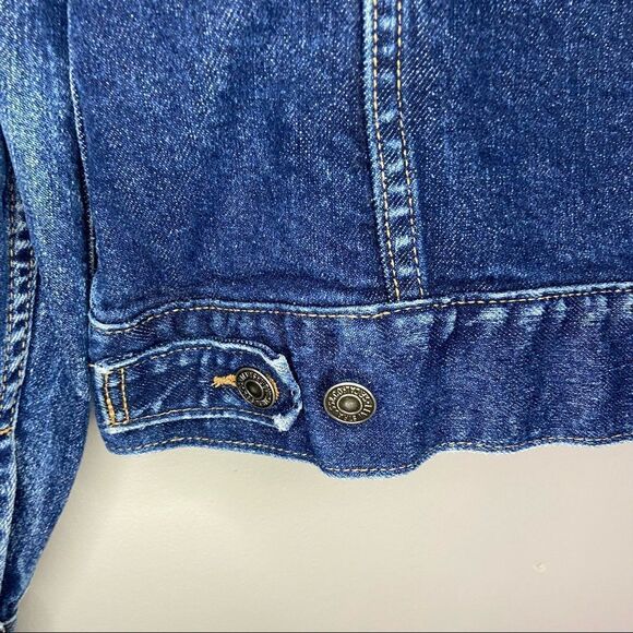 Levi’s Blue Dark-Wash Button-Up Collared Red Tab Denim Jacket Size Medium - Picture 8 of 10